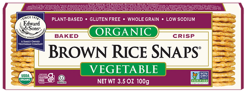 EDWARDSANDSONS, BROWN RICE SNAPS-VEGETABLE, 12 x 100G