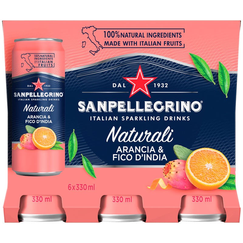 SAN PELLEGRINO, BEVERAGE ARANCIA & FICO D'INDIA, 6 x 330 ML
