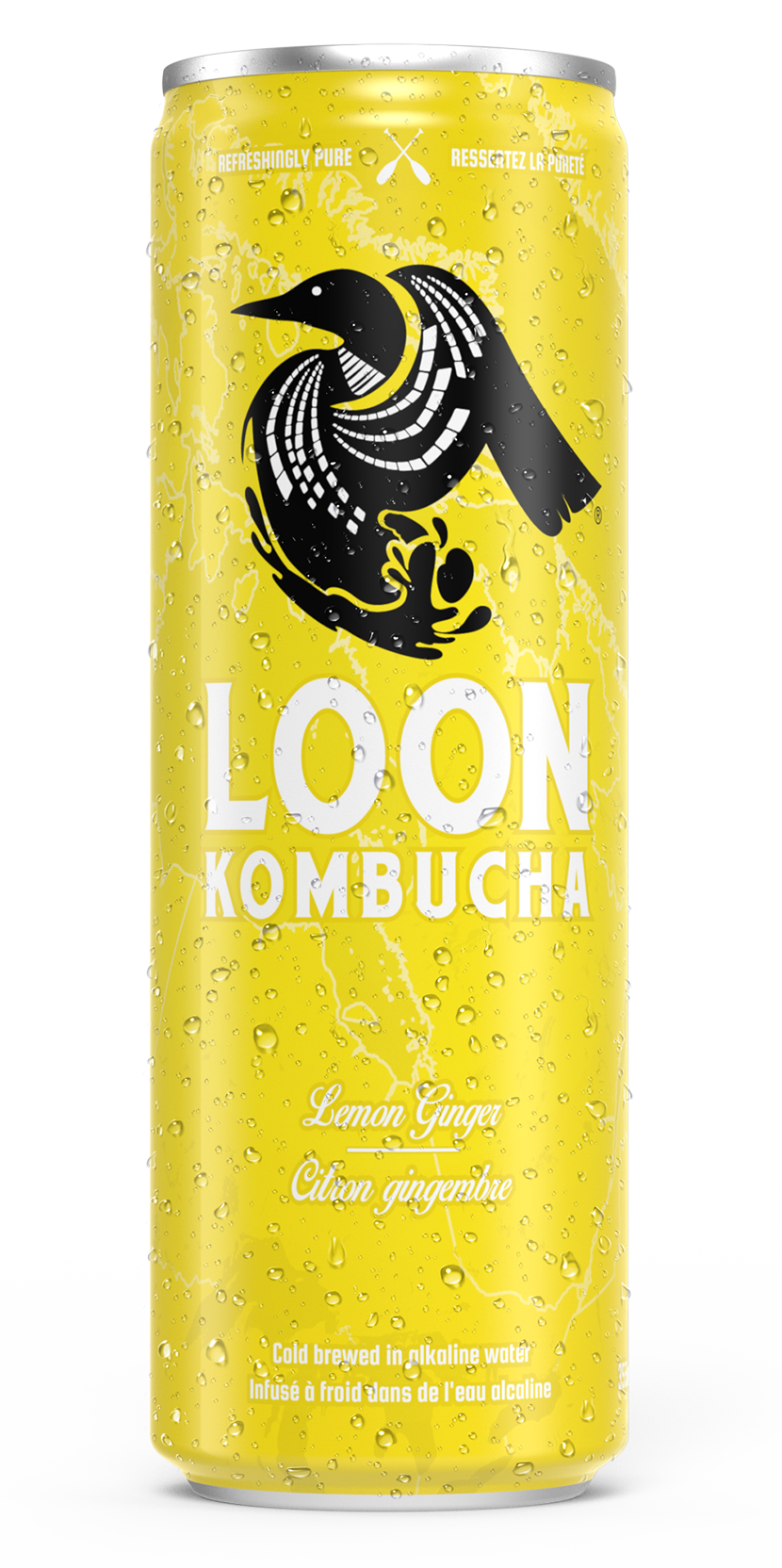 LOON KOMBUCHA, LEMON GINGER, 12 x 355ML