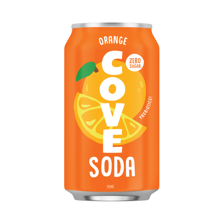 COVE DRINKS, ORANGE - GUT HEALTHY SODA, 12 x 355ML