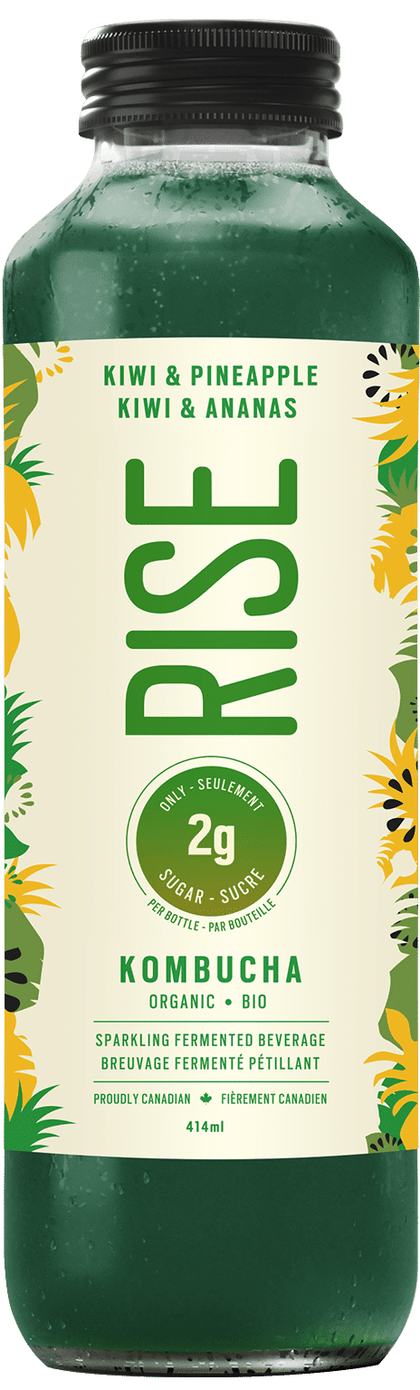 RISE KOMBUCHA, KIWI & PINEAPPLE 1G, 12 x 414ML