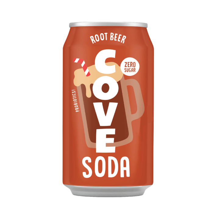 COVE DRINKS, ROOT BEER - GUT HEALTHY SODA, 12 x 355ML