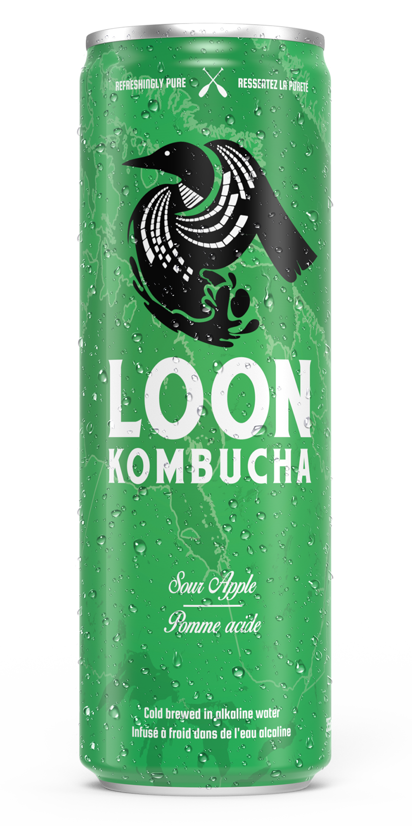 LOON KOMBUCHA, SOUR APPLE, 12 x 355ML