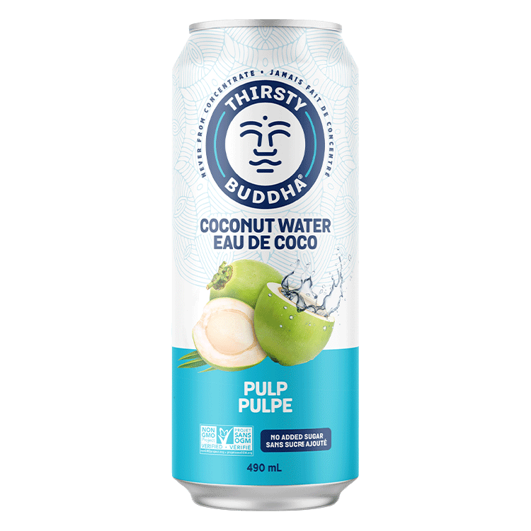 THIRSTY BUDDHA, NATURAL COCONUT WATER WITH PULP, 12 x 490ML