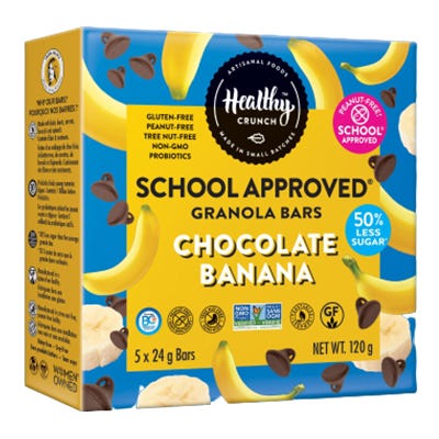 HEALTHY CRUNCH, CHOCOLATE BANANA - SCHOOL APPROVED BARS, 6 x 5X24G