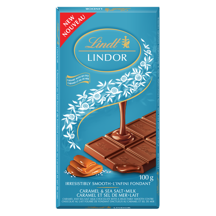LINDT, VEGAN BAR SALTED CARAMEL -OAT BASED, 20 x 100G