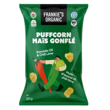 FRANKIE'S, PUFFCORN AVOCADO OIL & CHILI LIME, 12 x 120G