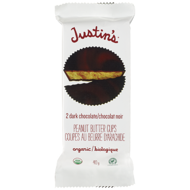 JUSTINS, ORGANIC DK CHOCOLOATE PB CUPS 12 X 40G, 12 x 40G