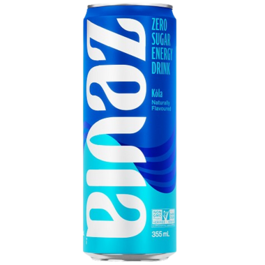 ZEVIA, ZERO CALORIE ENERGY KOLA, 12 x 355ML
