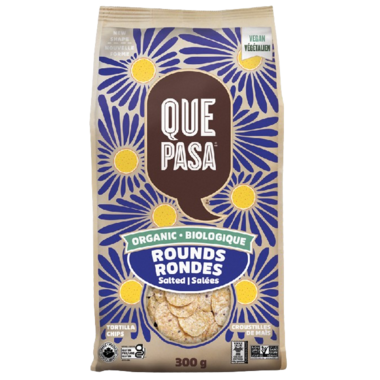 QUE PASA, SALTED ROUND TORTILLA CHIPS, 12 x 300G