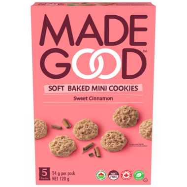 MADE GOOD, CINNAMON SOFT MINI COOKIES OR, 6 x 5X24G