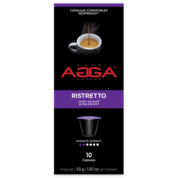 AGGA CAFE ESPRESSO RISTRETTO 10 CAPS, 12 X 53 G