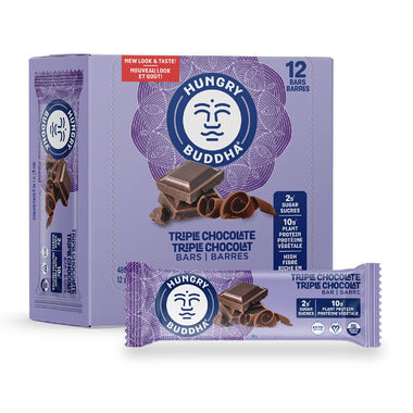 HUNGRY BUDDHA, TRIPLE CHOCOLATE KETO BARS, 12 x 40G