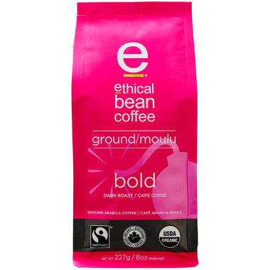 ETHICAL BEAN, BOLD DARK ROAST GROUND, 6 x 227 G