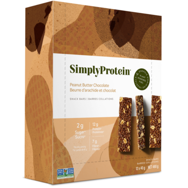 SIMPLY PROTEIN, PEANUT BUTTER CHOCOLATE - SNACK BAR, 12 x 40G
