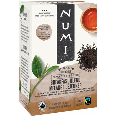 NUMI, MORNING RISE BRKFST BLND BLK TEA OR, 6 x 18CT