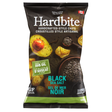 HARDBITECHIPS, BLACK SEA SALT- AVOCADO OIL, 15 x 128G