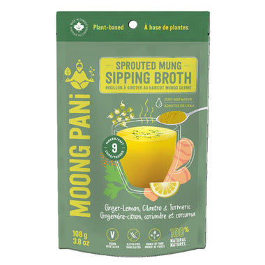MOONG PANI, MUNG BEAN BROTH GINGER LEMON&CILANTRO, 10 x 108G
