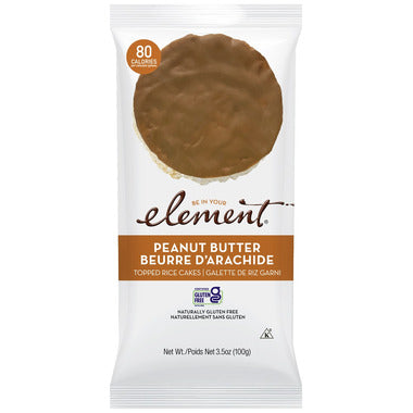 ELEMENT, PEANUT BUTTER TOPPED RICE CAKES, 6 x 100G