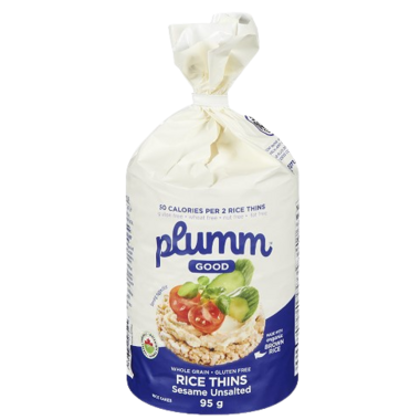PLUM.M.GOOD, BRWN RICE CK THINS - SESAME UNSLTD OR, 12 x 95G