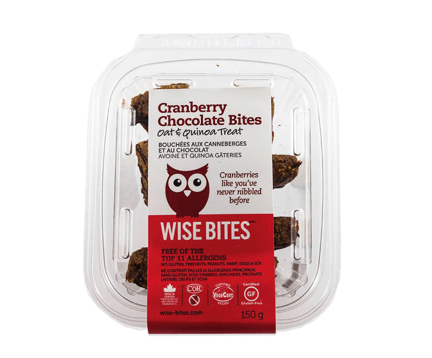 WISE BITES, CRANBERRY CHOCOLATE, 8 x 150G