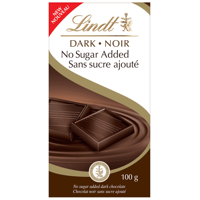 LINDT, NO SUGAR ADDED-DARK BARS, 16 x 100G