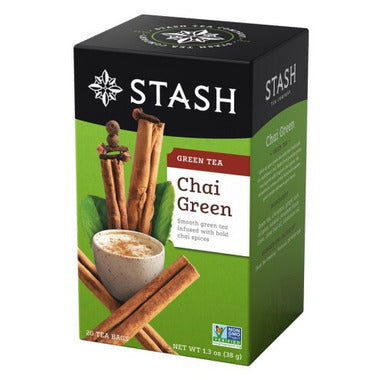 STASH TEA, GREEN CHAI TEA, 6 x 20CT