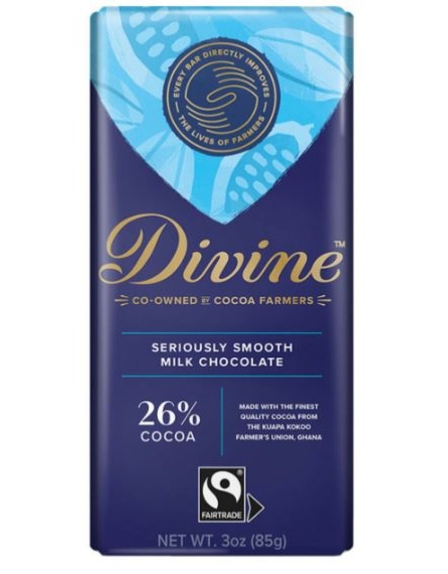 DIVINE CHOCOLAT, MILK CHOCOLATE, 12 x 85G