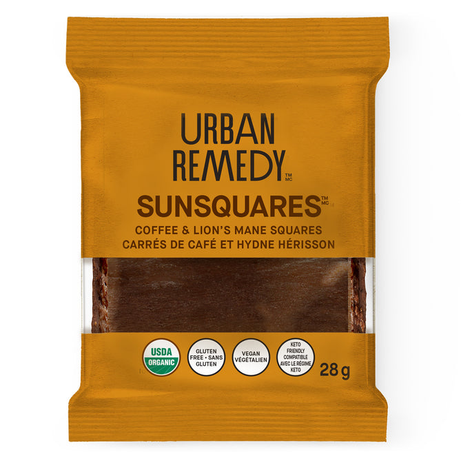 URBAN REMEDY, COFFEE & LION'S MANE SQUARES, 8 x 28G