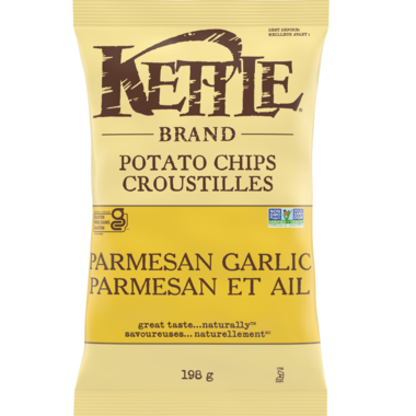 KETTLE FOODS, PARMESAN GARLIC 198G, 12 x 198G