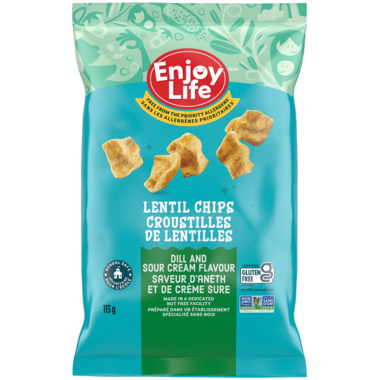 ENJOY LIFE, DILL & SOUR CREAM PLENTILS CHIPS 113G, 12 x 113G