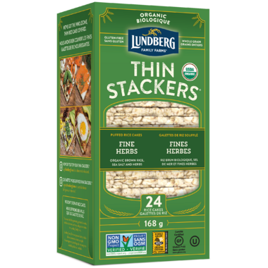 LUNDBERG ORGANI, OR FINE HERBS THIN STACKERS, 6 x 167G