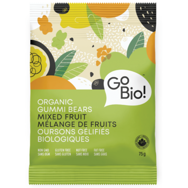 GO-BIO, ORGANIC FRUIT JUICE GUMMI BEARS, 10 x 75G
