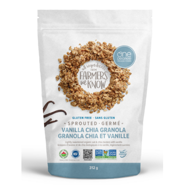 ONE DEGREE, SPROUTED OAT GRANOLA VANILLA CHIA, 6 x 312G