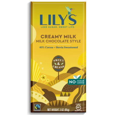 LILY'S SWEETS, 40% CHOCOLATE STYLE- CREAMY MILK, 20 x 85G
