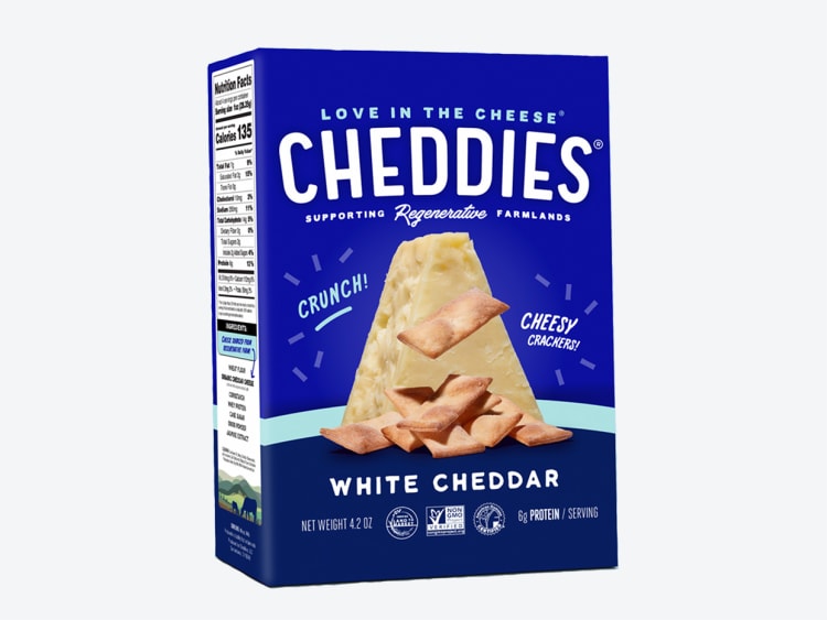 CHEDDIES, WHITE CHEDDAR CHEESY CRACKERS, 6 x 119G