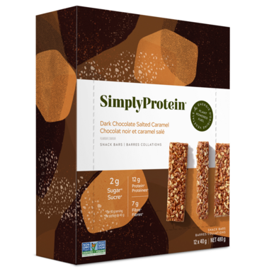 SIMPLY PROTEIN, DARK CHOC SALTED CARAMEL, 12 x 40G