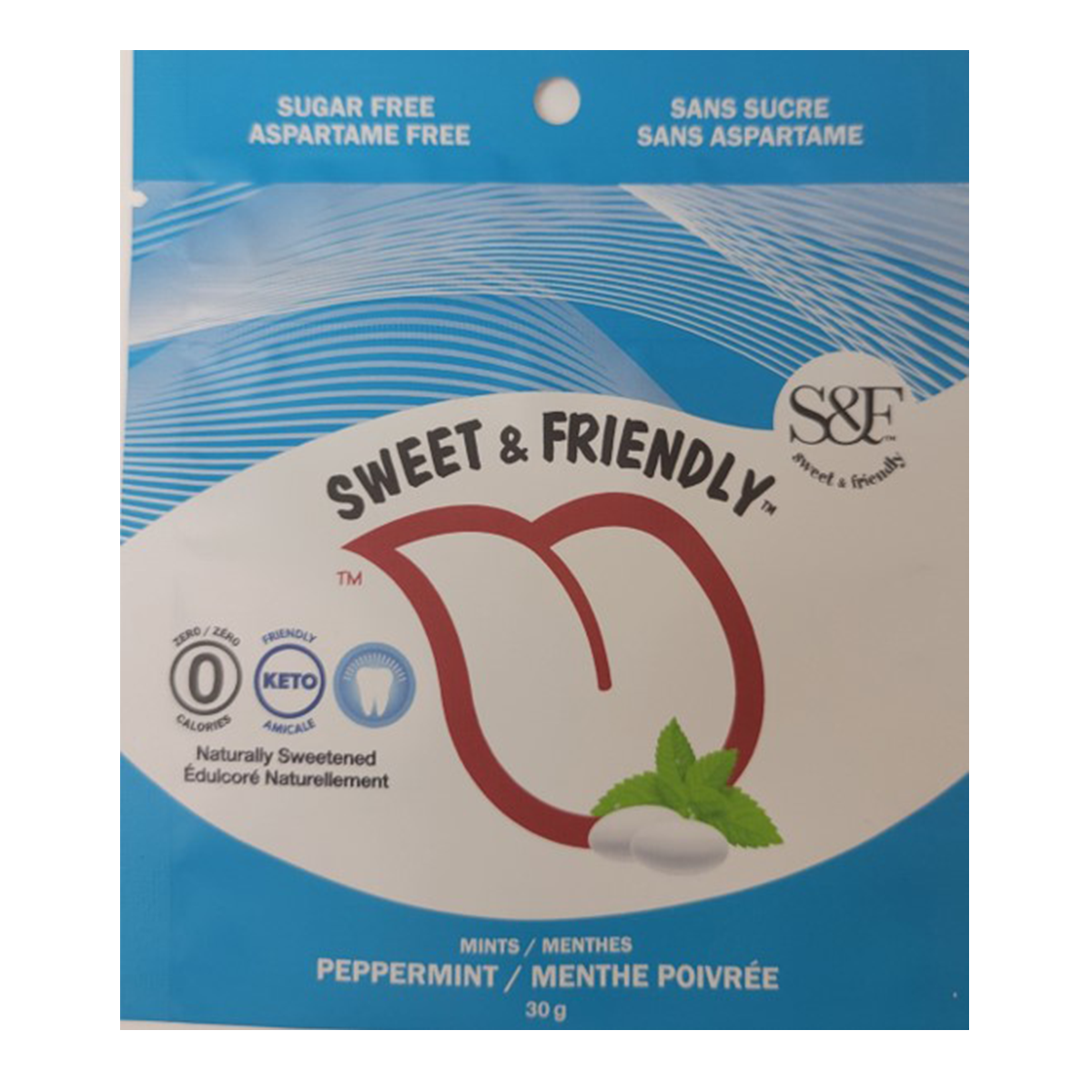 SWEET&FRIENDLY, PEPPERMINT MINTS, 10 x 30G