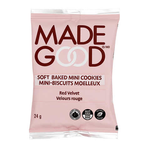 MADE GOOD, SOFT BAKED MINI RED VELVET COOKIES, 32 X 24 G