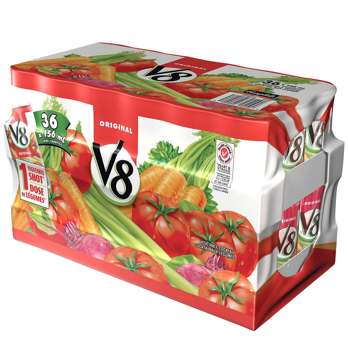 V8 ORIGINAL VEGETABLE COCKTAIL, 36 X 156 ML
