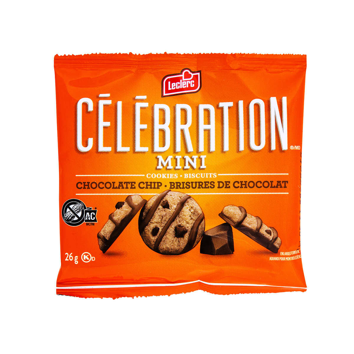 LECLERC, CELEBRATION MINI CHOCOLATE CHIP COOKIES 30 X 26 G