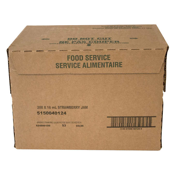 SMUCKERS, STRAWBERRY JAM PACKETS, 200X16 ML