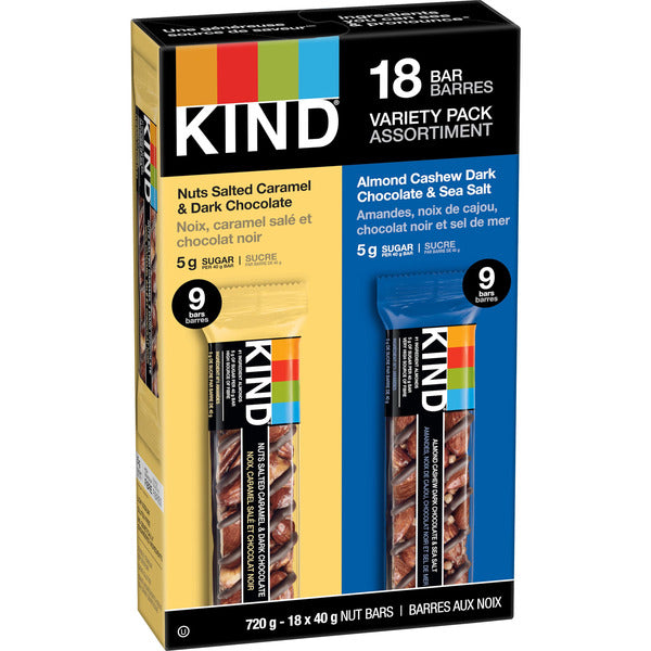 KIND BAR VARIETY PACK, 18 X 40 G