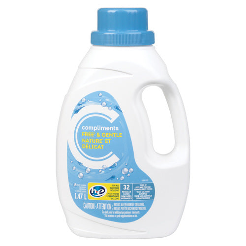 COMPLIMENTS GENTLE LAUNDRY DETERGENT 32 LOADS, 9 X 1.47 L