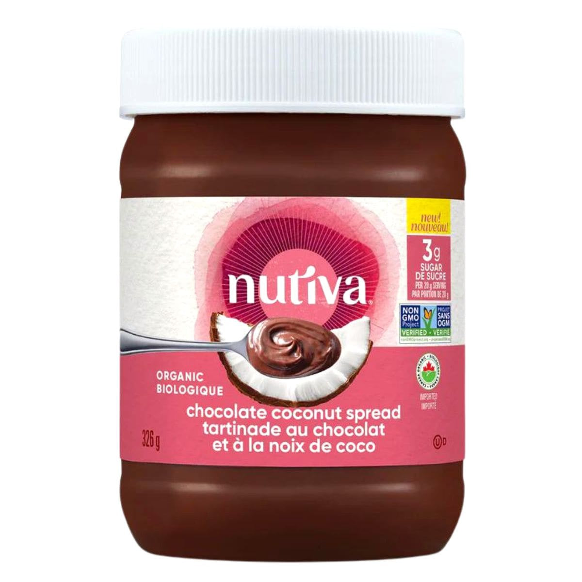 NUTIVA, CHOCOLATE COCONUT SPREAD, 6 x 326G