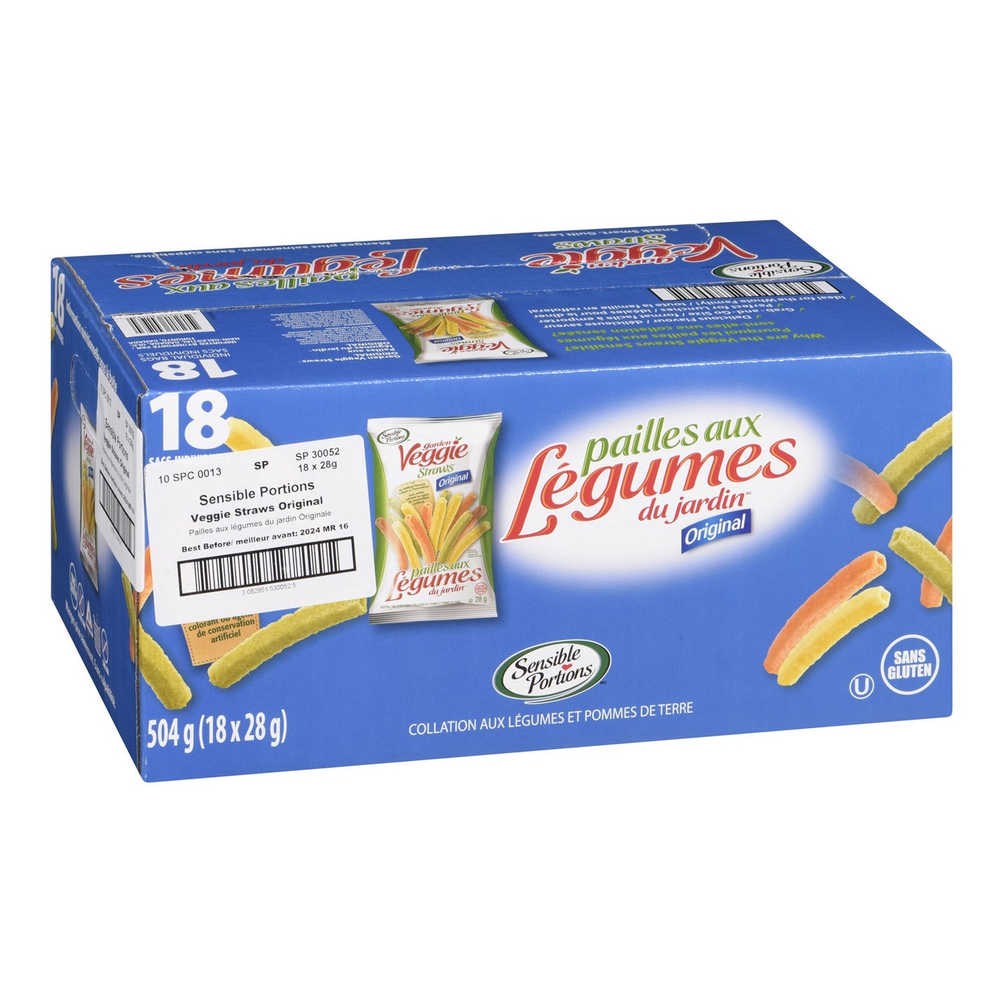 SENSIBLE PORTIONS, VEGGIE STRAWS ORIGINAL, 18 X 28G