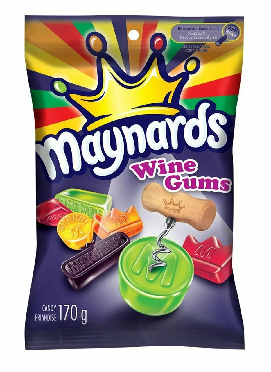 MAYNARDS WINE GUMS ASSORTED CANDY, 12 X 170 G