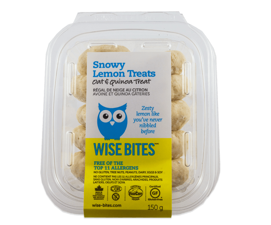 WISE BITES, SNOWY LEMON TREATS, 8 x 150G