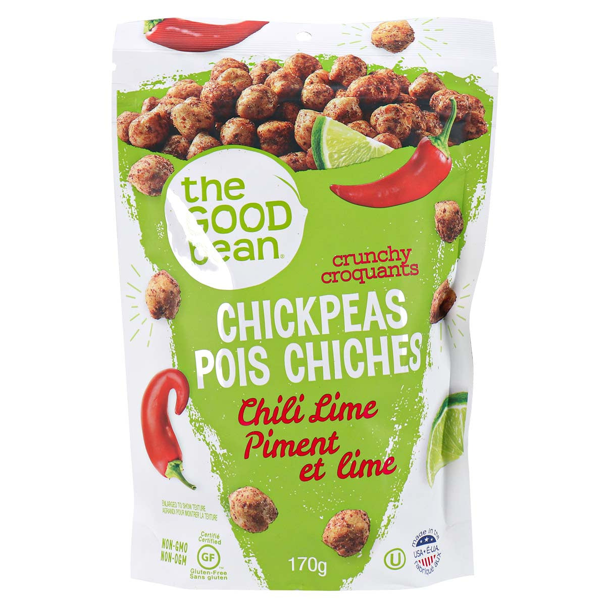 THE GOOD BEAN, CHICKPEAS CHILI LIME, 6 x 170G