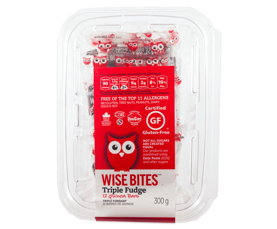 WISE BITES, TRIPLE FUDGE QUINOA BARS 12PK, 12 x 300G